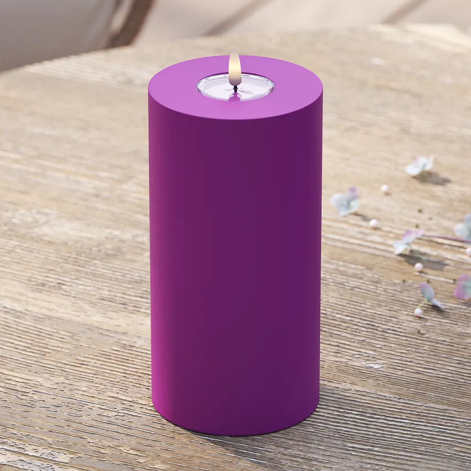 deluxe-homeart-led-blockkerze-au-en-10x20-cm-violett image 1