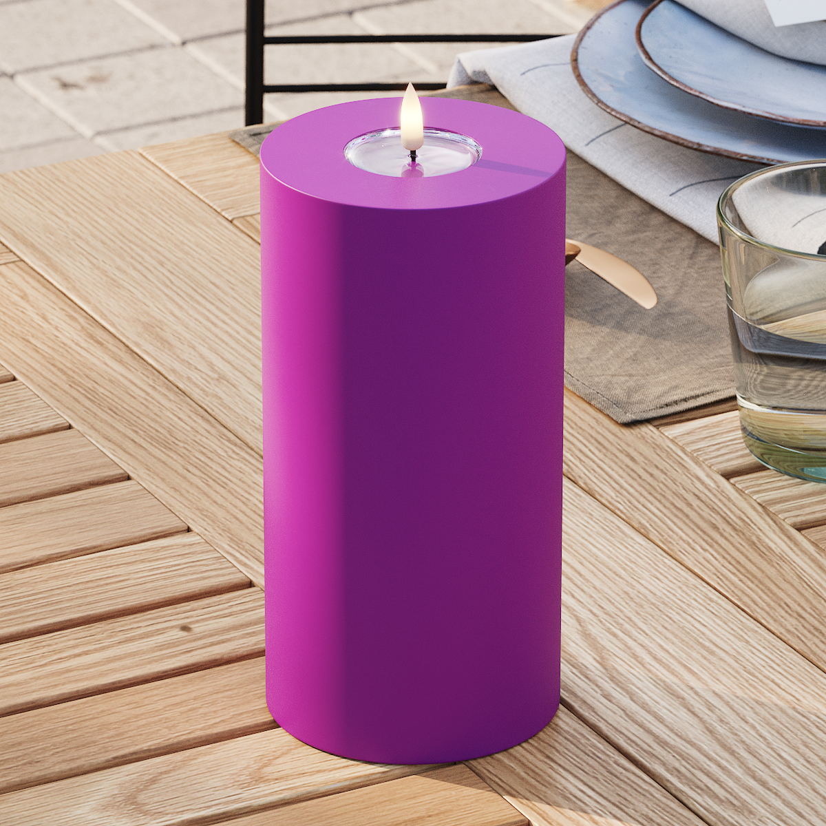 deluxe-homeart-led-blockkerze-au-en-10x20-cm-violett image 3