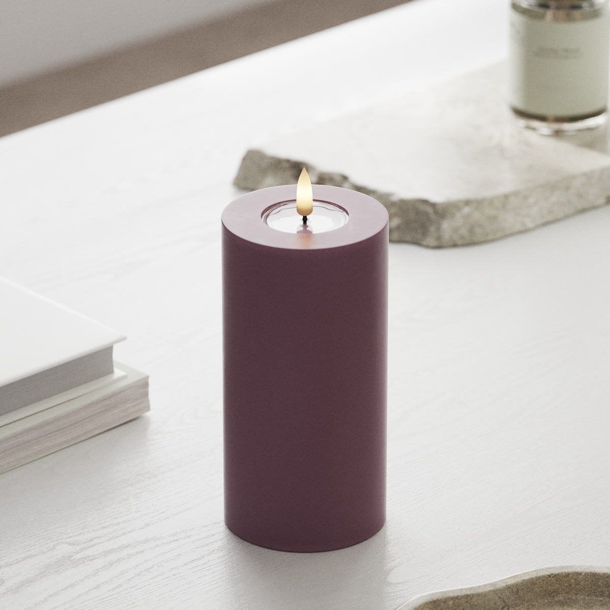 deluxe-homeart-blockkerzen-led-kerze-7-5x15-helllila-wachs image 3