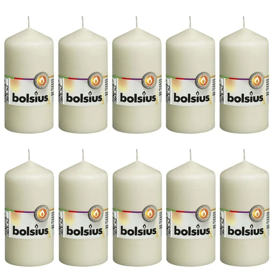 bolsius-essentials-stumpenkerzen-elfenbein-12cm-10er image 1