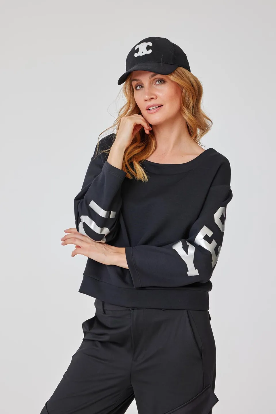 yes-sweatshirt-rmelprint-pullover-schwarz-40-42 image 1