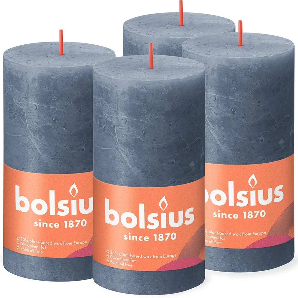 bolsius-rustik-stumpenkerze-dunkelblau-13x7-cm-4er-60h image 1