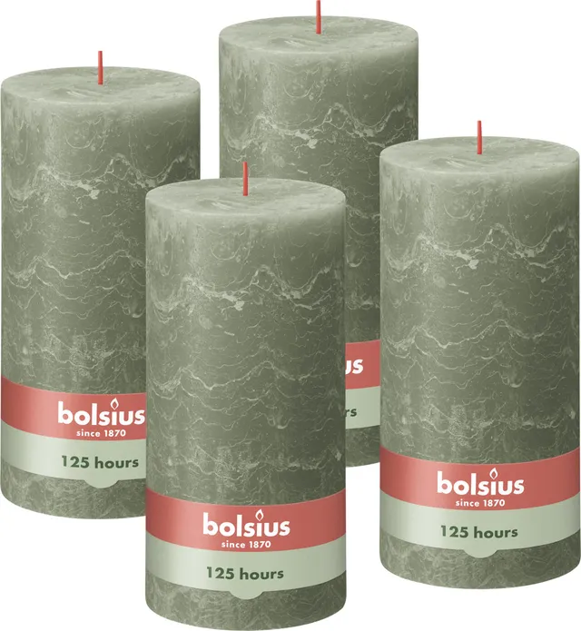 bolsius-rustik-stumpenkerze-olivengr-n-20x10cm-4-st-ck image 1