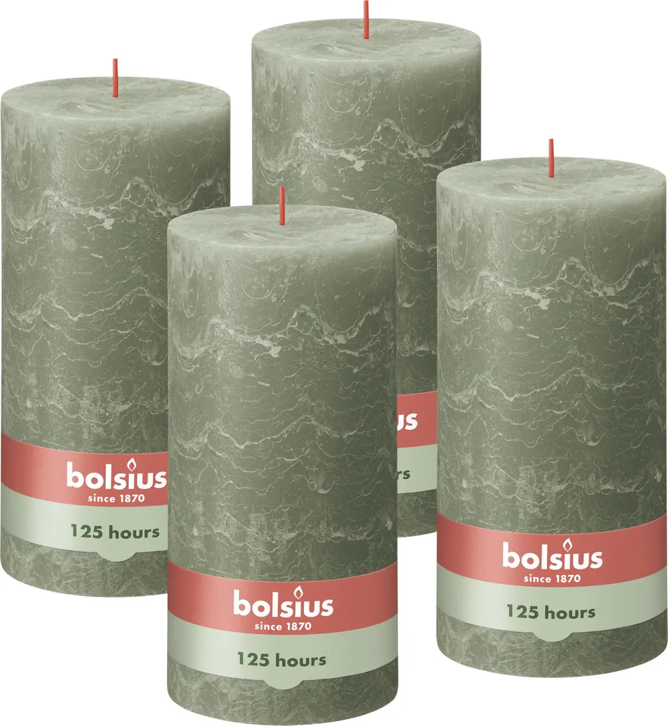 bolsius-rustik-stumpenkerze-olivengr-n-20x10cm-4-st-ck image 1