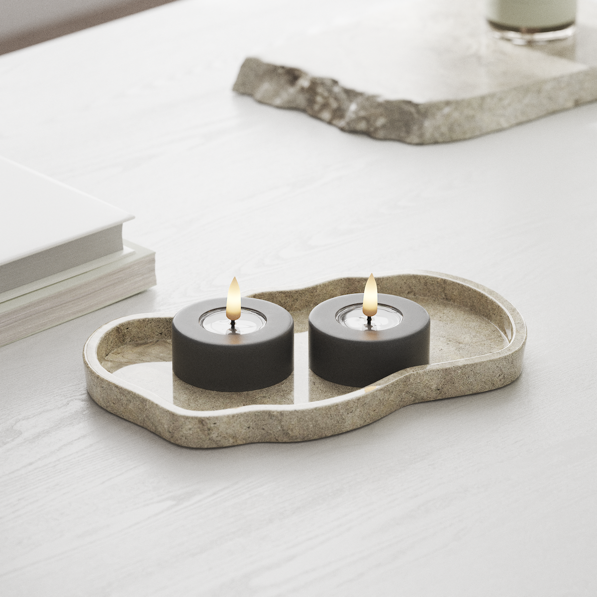 deluxe-homeart-teelichter-led-jumbo-2er-grau-3d-flamme image 3