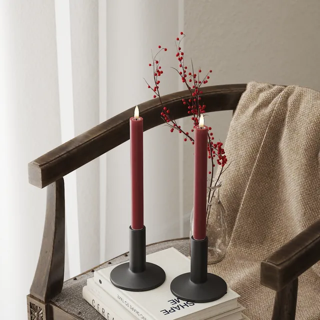 deluxe-homeart-stabkerzen-led-24-cm-bordeaux-2-st-ck image 1