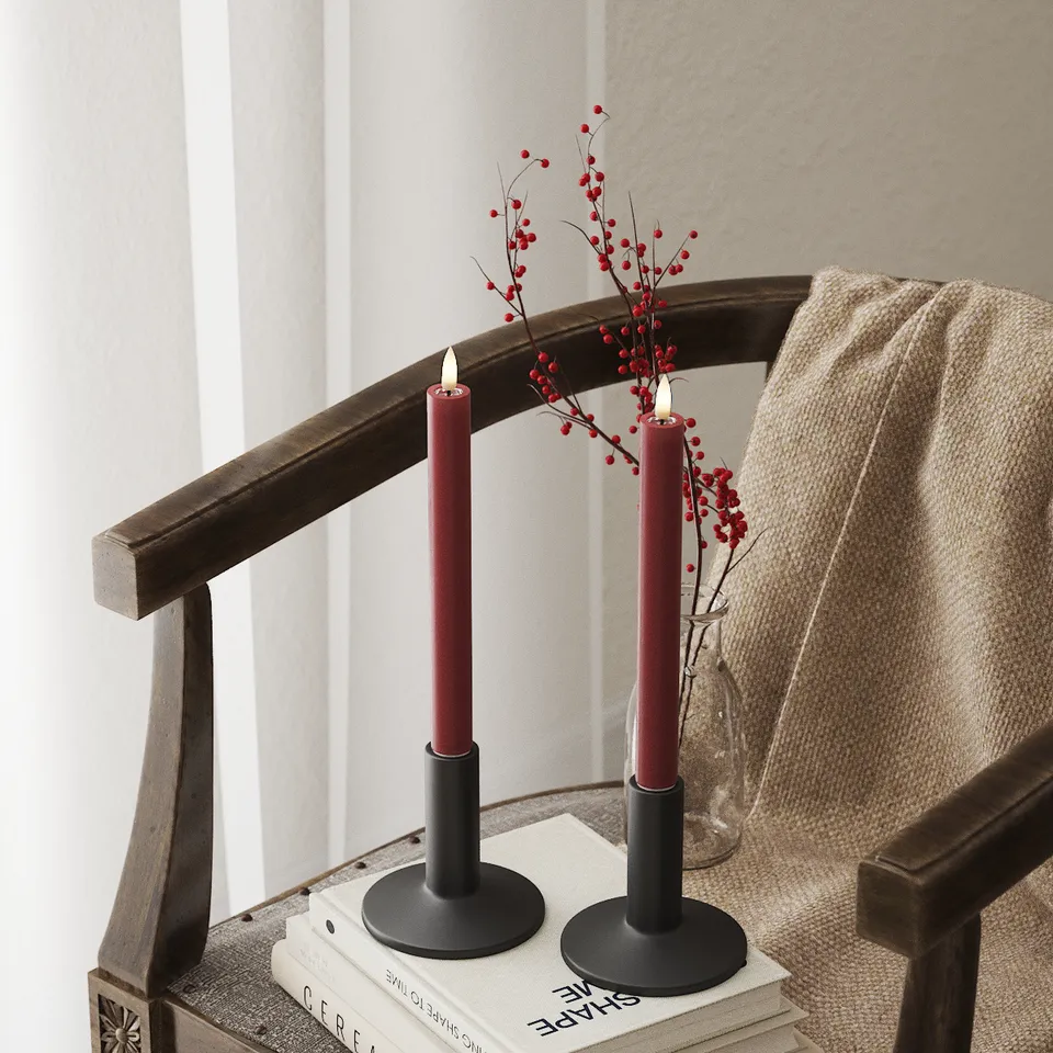 deluxe-homeart-stabkerzen-led-24-cm-bordeaux-2-st-ck image 1