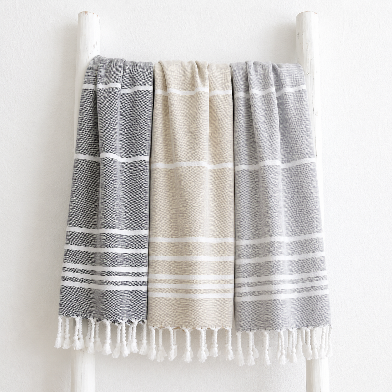 hamamtuch-strandtuch-baumwolle-streifen-beige-100x180 image 1