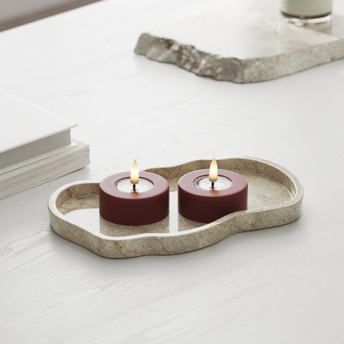 deluxe-homeart-teelichter-jumbo-led-2er-bordeaux image 3