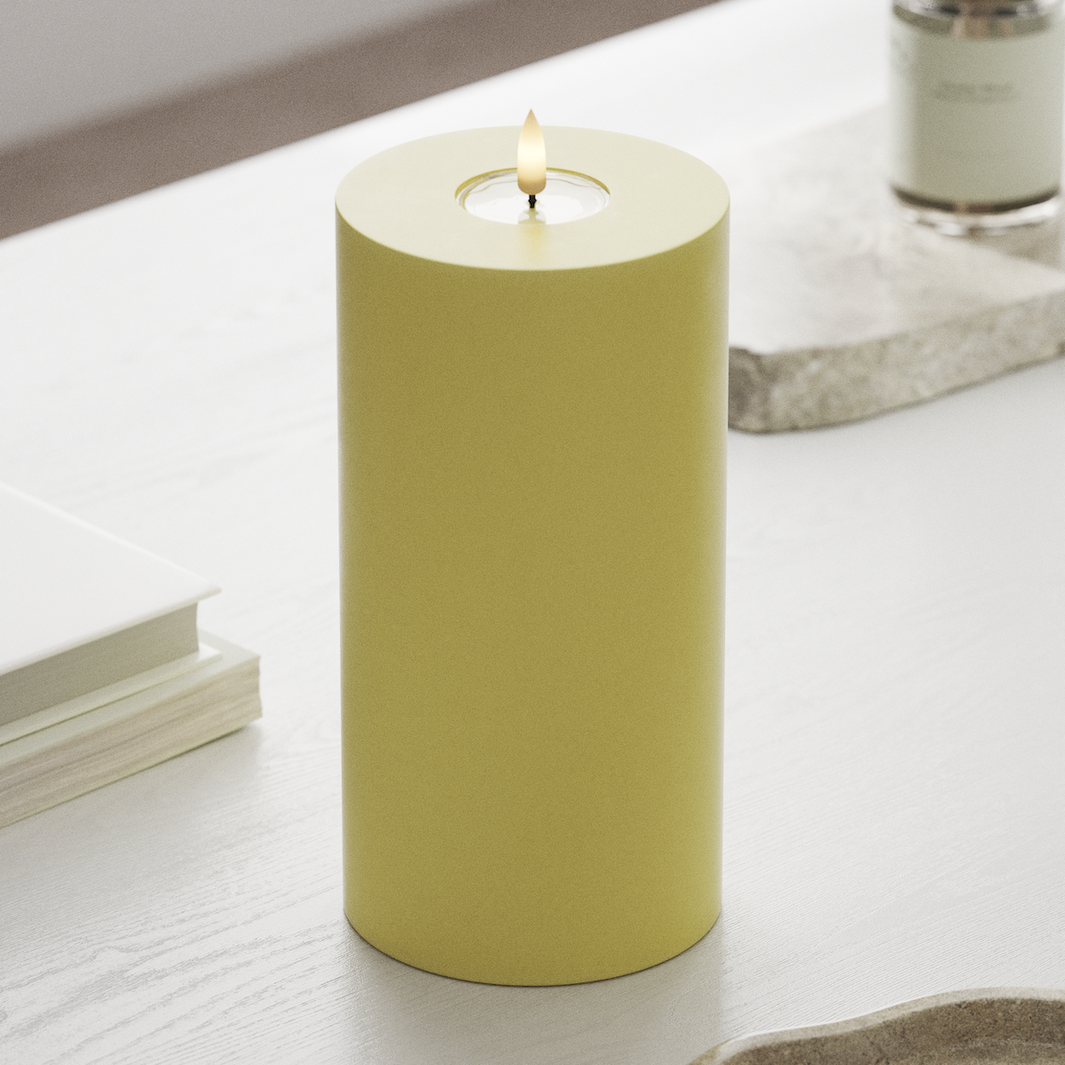 deluxe-homeart-blockkerzen-led-blockkerze-10x20-cm-hellgelb-real-flame image 3