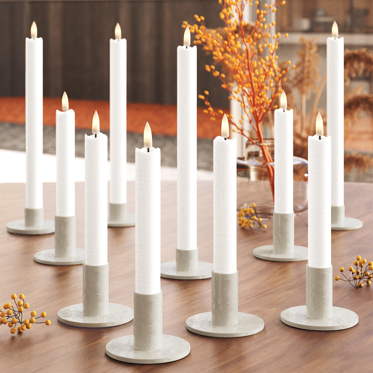 deluxe-homeart-stabkerzen-romantik-wei-10er-15-24-cm image 2