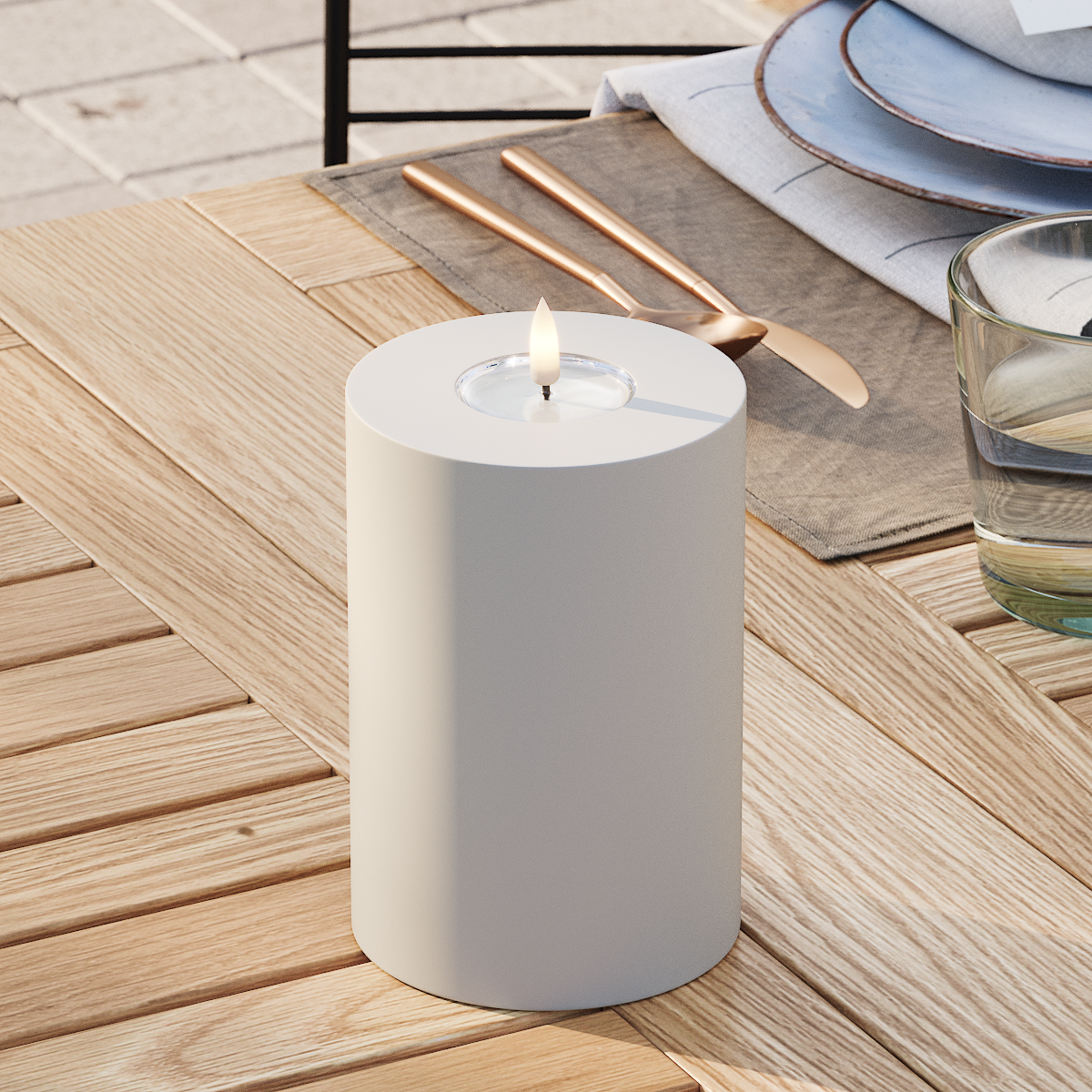 deluxe-homeart-au-enleuchten-led-blockkerze-10x15-sand-ip44 image 3