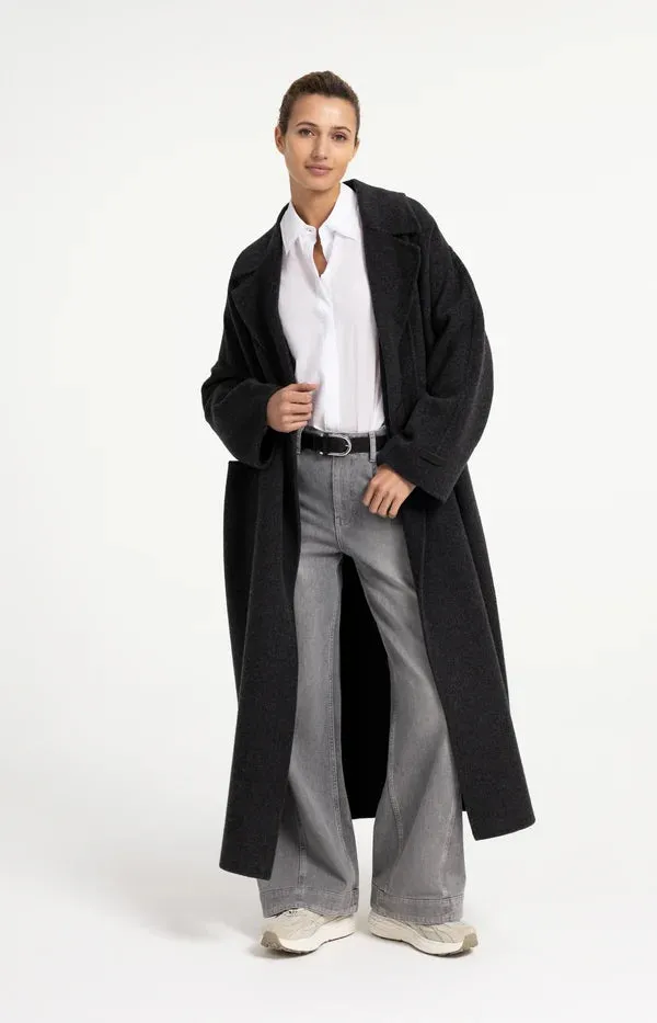 yaya-wollmantel-damen-dunkelgrau-melange-oversize image 1