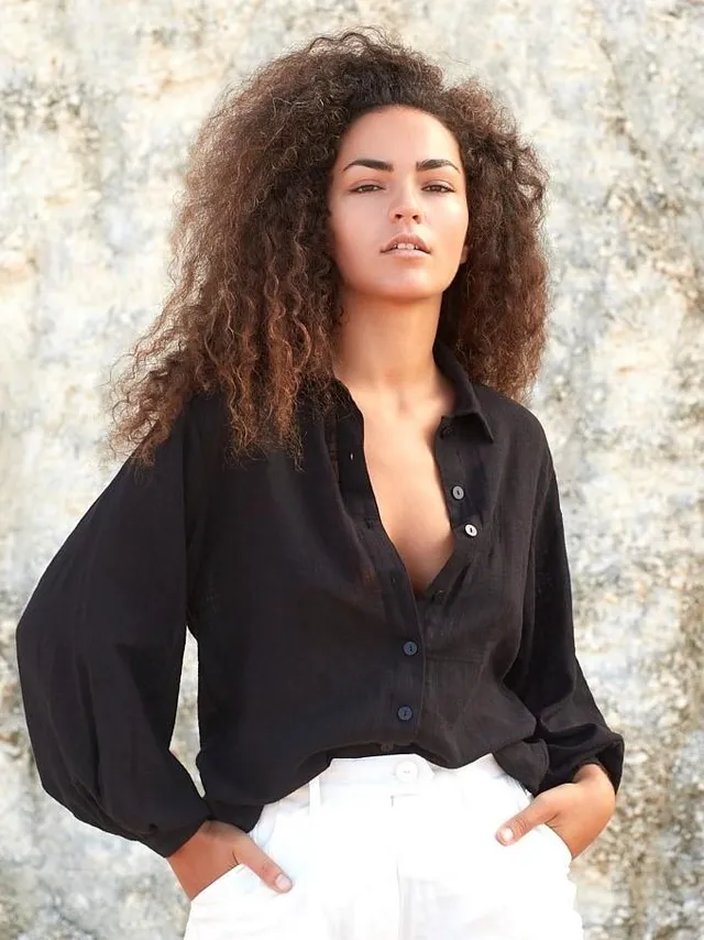 luciee-bluse-arya-baumwollbluse-schwarz-blouson-rmel image 1