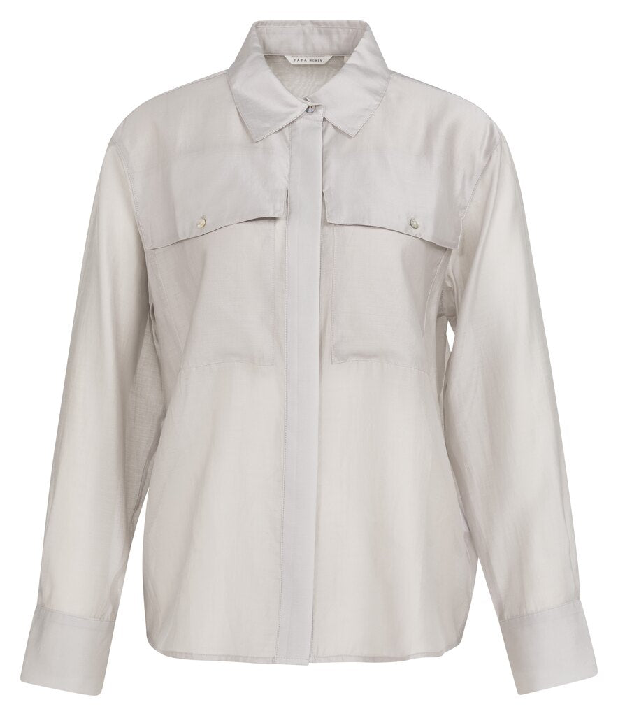 yaya-bluse-transparent-brusttaschen-grau-gr-38 image 1