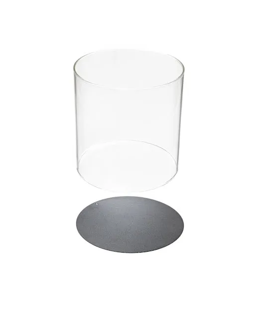 glaszylinder-mit-metallteller-windlicht-garten-outdoor image 1