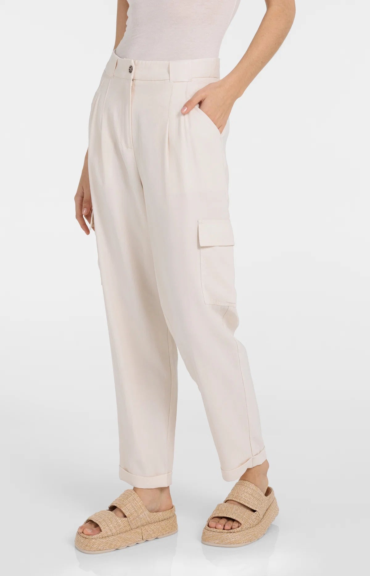 yaya-cargohose-gerades-bein-hose-beige-gr-36 image 1