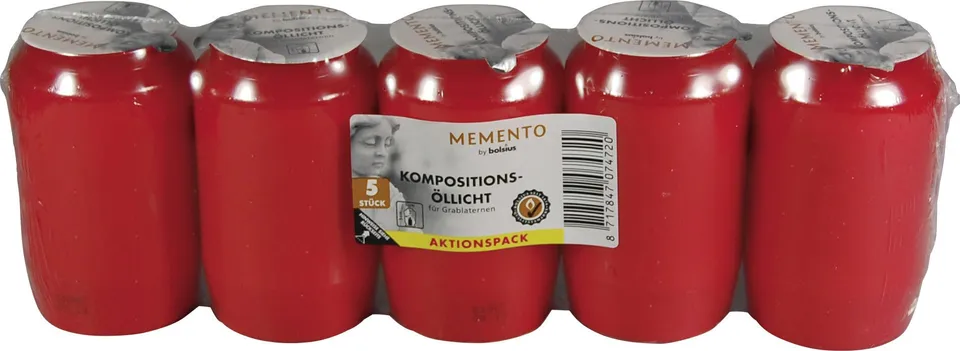 bolsius-grablichte-nr-3-rot-5er-pack-45-stunden image 1