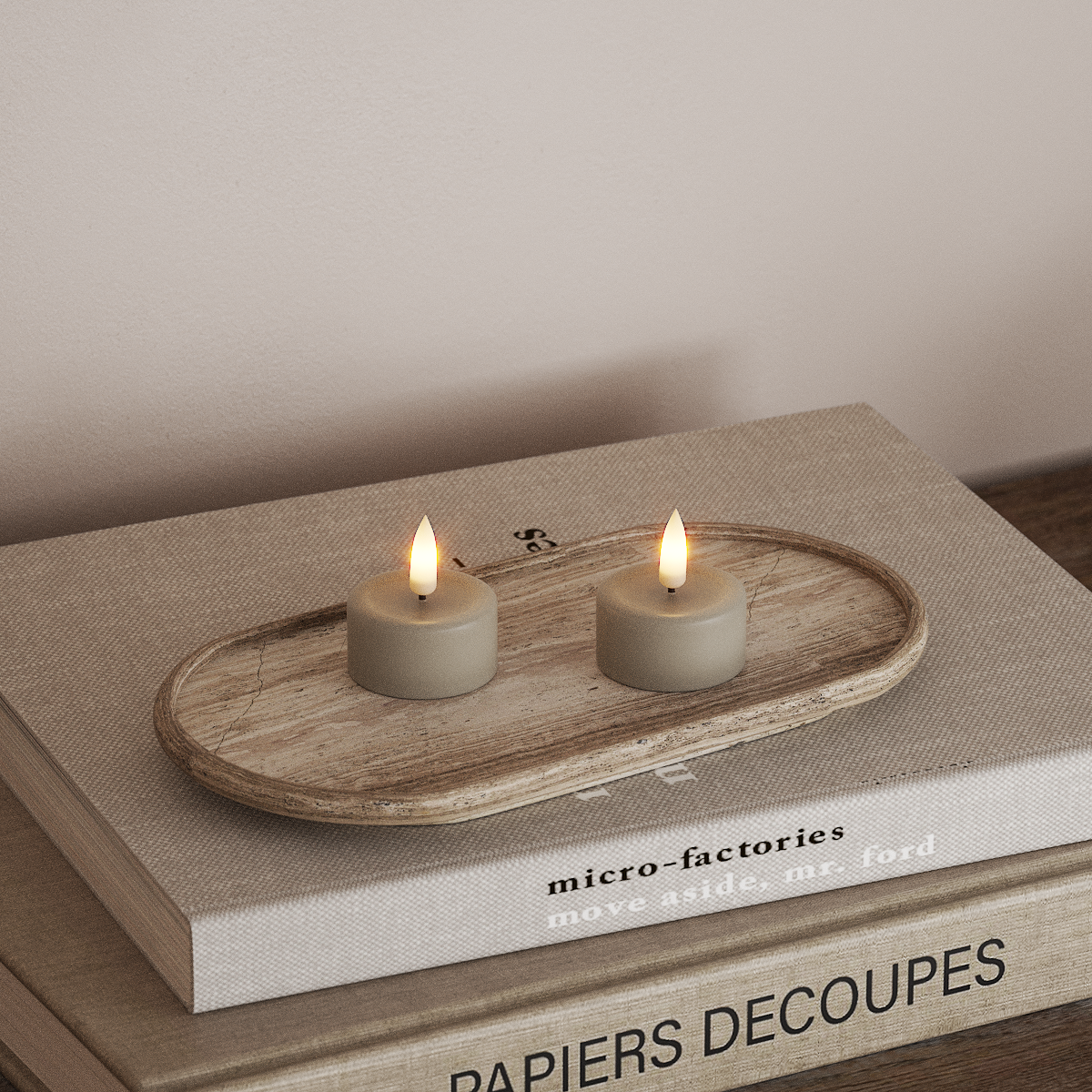 deluxe-homeart-teelichter-led-teelicht-2er-sand-real-flame image 2