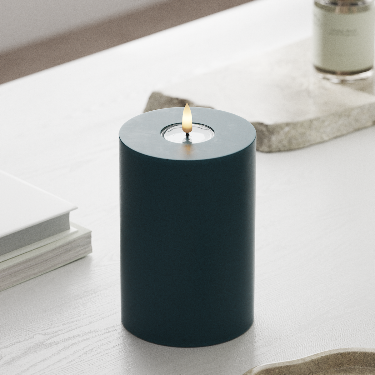 deluxe-homeart-led-blockkerze-10x15-cm-petrol-real-flame image 3